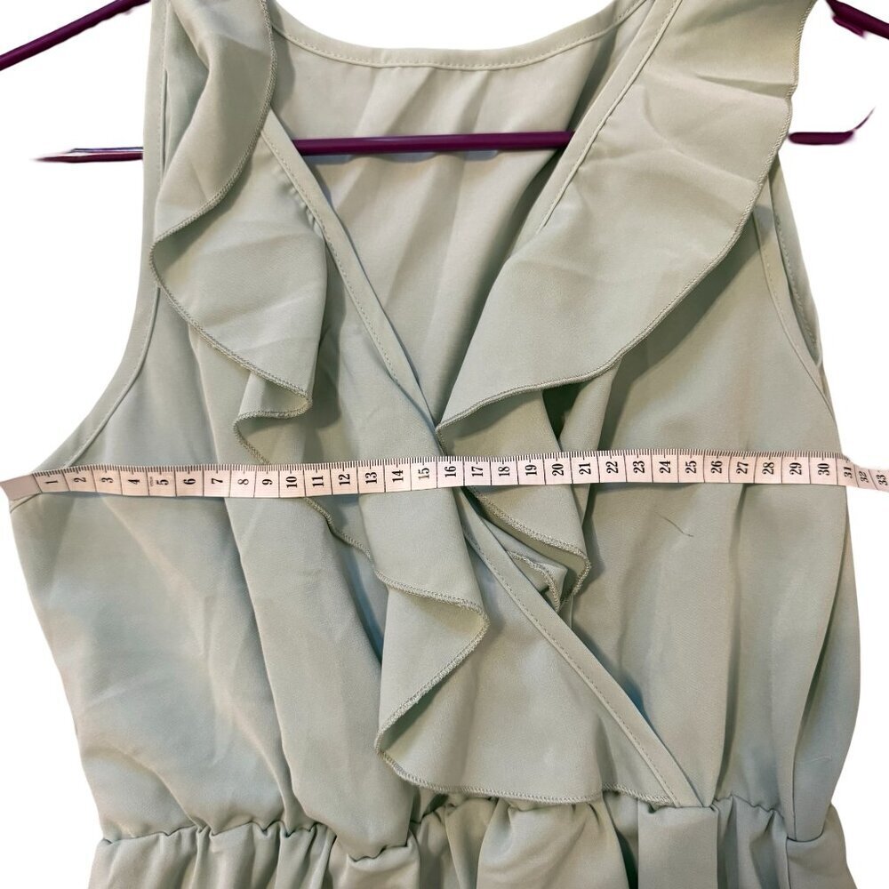 Breathe Women Sleeveless Ruffle Fit and Flare Sage Green Dress Size XS - Picture 5 of 7